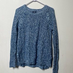 Blue cable knit sweater